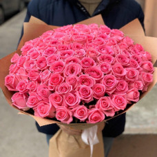 Букет из 101 нежно-розовой розы 