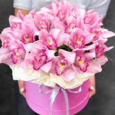 Цветы в коробке «Розовый Фламинго»